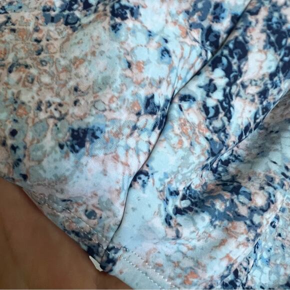 Kona Sol Watercolor Abstract Animal Print Earthy One Piece Strappy Swimsuit L - Picture 10 of 11